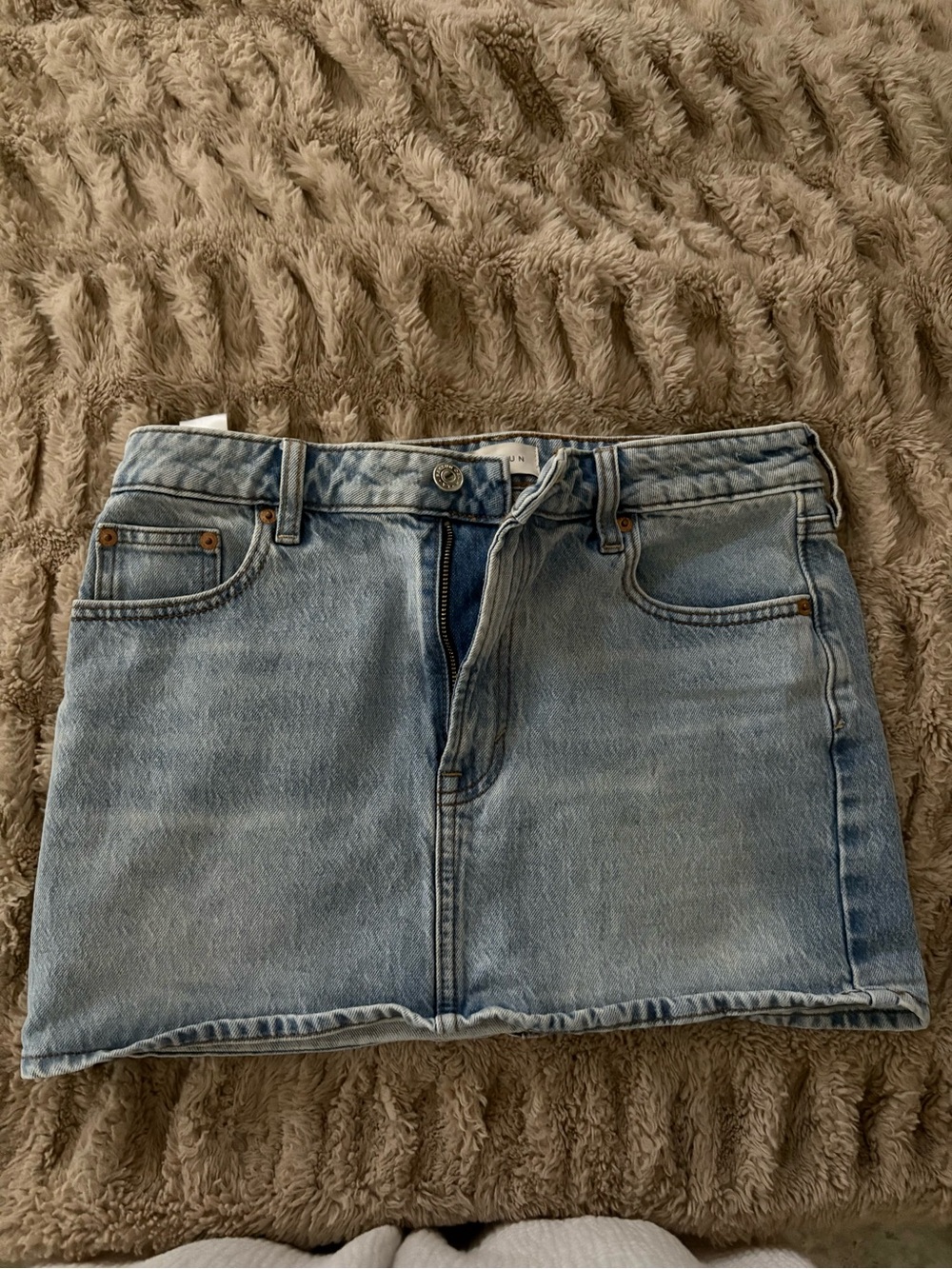 PacSun Light Blue Denim Skirt with Contrast Stitching